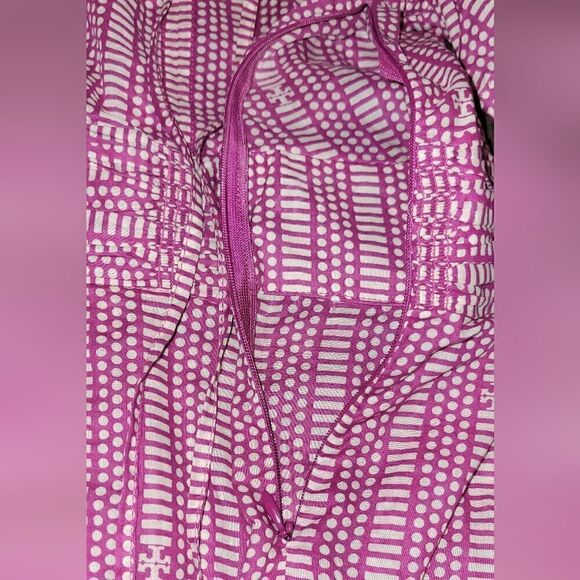 Tory Burch Ruth Wild Orchard Blouse Short Sleeve Top Pink Fuchsia 10 - Picture 9 of 14